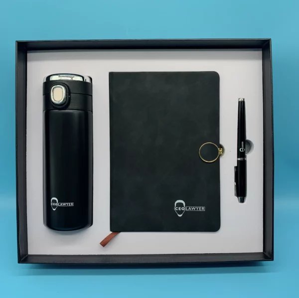 Convenient One-Click Bottle, A5 Perfect Binding Notebook & Metal Pen Gift Set with Box & Bag - Image 8