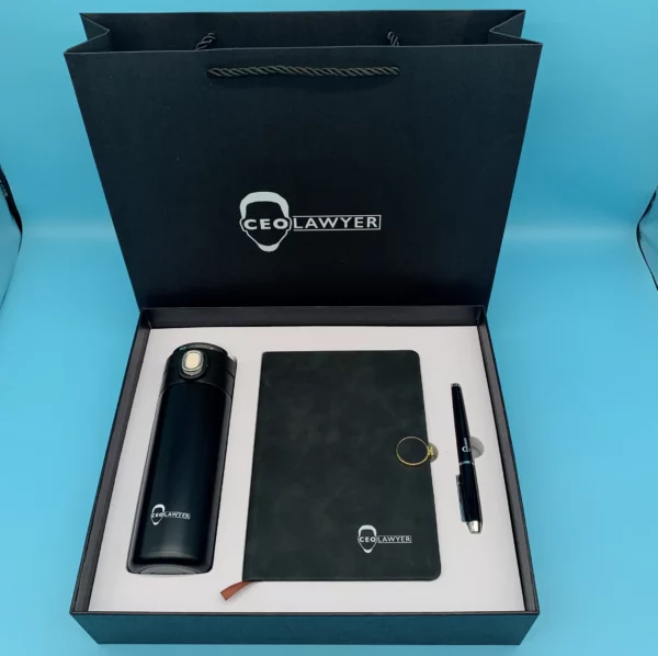 Convenient One-Click Bottle, A5 Perfect Binding Notebook & Metal Pen Gift Set with Box & Bag - Image 10