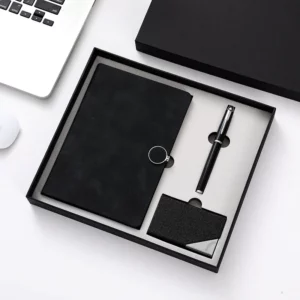 A5 Notebook, Metal Pen & PU Card Holder Professional Gift Set with Box & Bag