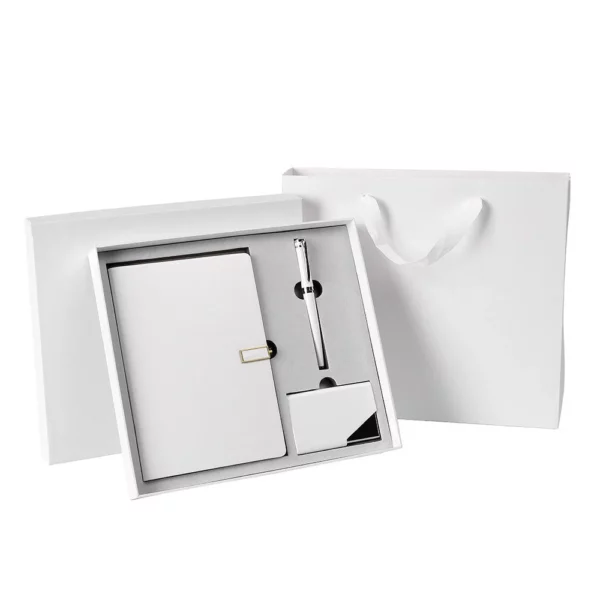A5 Notebook, Metal Pen & PU Card Holder Professional Gift Set with Box & Bag - Image 3