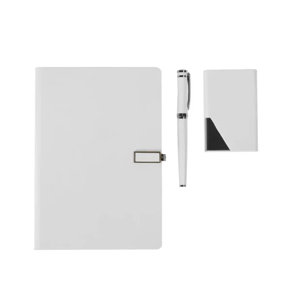 A5 Notebook, Metal Pen & PU Card Holder Professional Gift Set with Box & Bag - Image 2