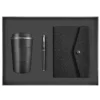 Black 380ml Stainless Steel Coffee Cup, A5 Notebook & Metal Pen Executive Gift Set with Box & Bag
