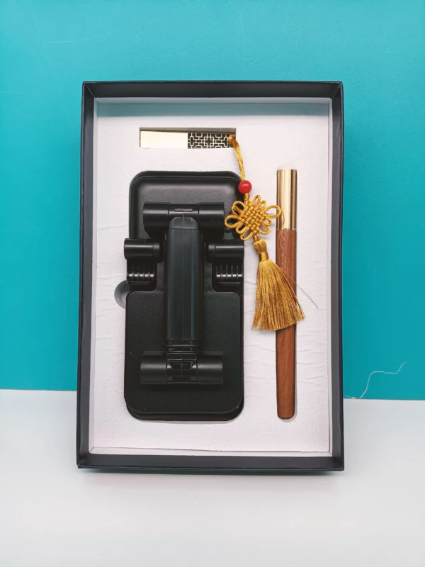 Convenient Power Bank with Phone Holder, Wood Pen & 16GB USB Drive Tech Gift Set with Box & Bag - Image 2