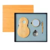 Eco-Friendly Wood Wireless Charger (3D Logo), Wireless Speaker & Pen Desk Set with Box & Bag