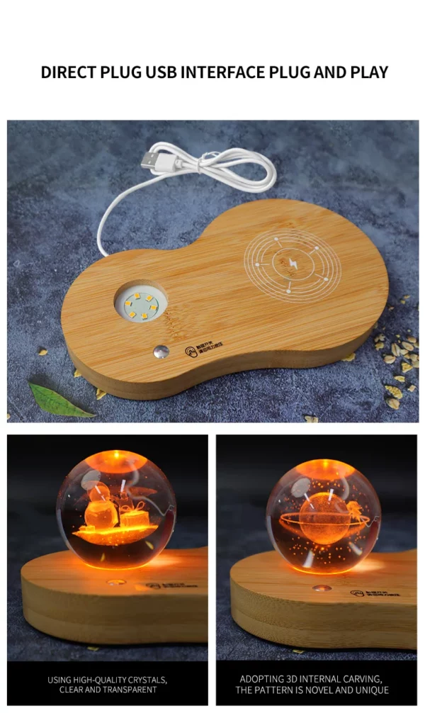 Eco-Friendly Wood Wireless Charger (3D Logo), Wireless Speaker & Pen Desk Set with Box & Bag - Image 7