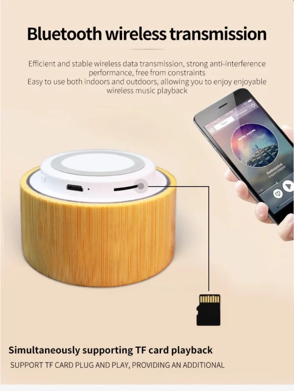 Eco-Friendly Wood Wireless Charger (3D Logo), Wireless Speaker & Pen Desk Set with Box & Bag - Image 9