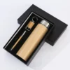 Natural Wood Keychain, Pen & Bottle Sustainable Gift Set with Box & Bag