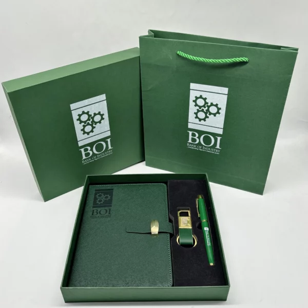 Essential A5 Notebook, Metal Pen & Keychain Gift Set with Box & Bag - Image 2