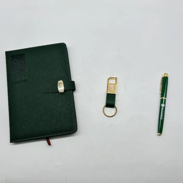Essential A5 Notebook, Metal Pen & Keychain Gift Set with Box & Bag - Image 4