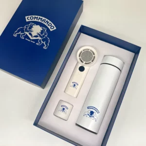 Innovative 3-in-1 Mini Fan, Bluetooth Speaker & Smart Thermos Bottle Gift Set with Temperature Display & Bag