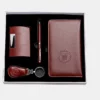 Stylish PU & Metal Card Holder, Metal Pen, PU Keychain & A6 Notebook Gift Box Set - Image 2