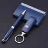 Versatile PU 16GB USB Drive, Metal Pen, PU & Metal Keychain & Card Holder Gift Set (Black/Blue/Red) with Box & Bag - Image 9