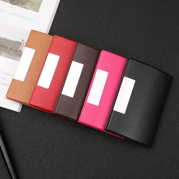 Versatile PU 16GB USB Drive, Metal Pen, PU & Metal Keychain & Card Holder Gift Set (Black/Blue/Red) with Box & Bag - Image 7