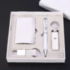 Versatile PU 16GB USB Drive, Metal Pen, PU & Metal Keychain & Card Holder Gift Set (Black/Blue/Red) with Box & Bag - Image 2