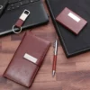 Professional A6 Notebook, Metal Pen, PU & Metal Keychain & Card Holder Gift Set (Black/Blue/Red) with Box & Bag - Image 2