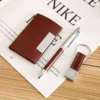Professional A6 Notebook, Metal Pen, PU & Metal Keychain & Card Holder Gift Set (Black/Blue/Red) with Box & Bag - Image 4