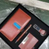 Professional A6 Notebook, Metal Pen, PU & Metal Keychain & Card Holder Gift Set (Black/Blue/Red) with Box & Bag - Image 8