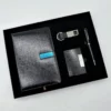 Executive A5 Notebook, Metal Pen, PU & Metal Keychain & Card Holder Gift Set (Black/Blue/Red) with Box & Bag - Image 2