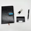 Executive A5 Notebook, Metal Pen, PU & Metal Keychain & Card Holder Gift Set (Black/Blue/Red) with Box & Bag - Image 3