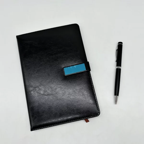 Executive A5 Notebook, Metal Pen, PU & Metal Keychain & Card Holder Gift Set (Black/Blue/Red) with Box & Bag - Image 5