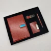 Executive A5 Notebook, Metal Pen, PU & Metal Keychain & Card Holder Gift Set (Black/Blue/Red) with Box & Bag - Image 7