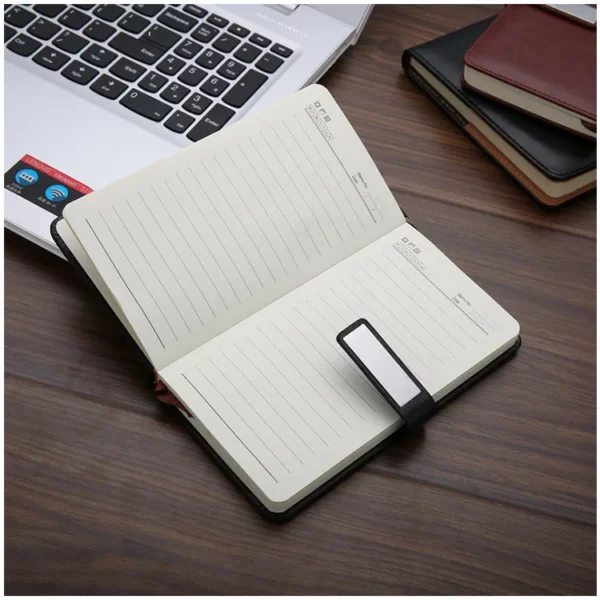 Elegant A6 Notebook, Metal Pen, PU & Metal Keychain & PU Wallet Gift Set (Black/Blue/Red) with Box & Bag - Image 5