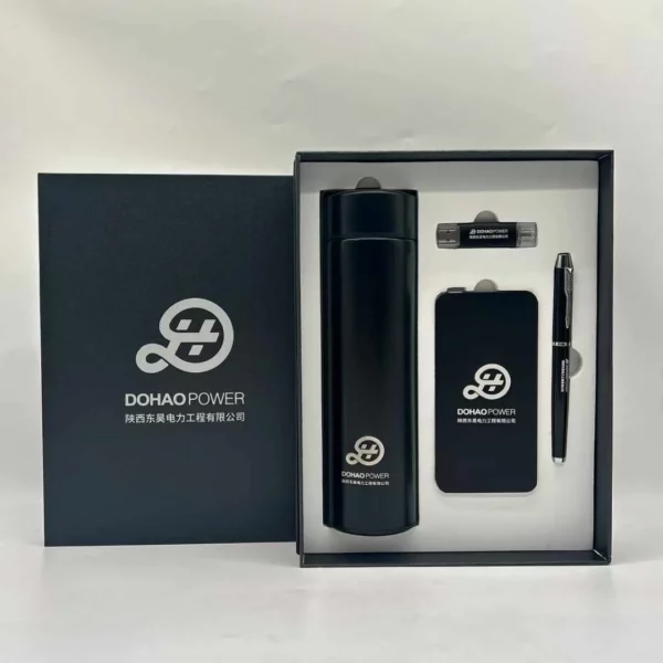 Ultimate Tech & Hydration Gift Set: 304 SS Thermos, Type-C OTG USB, 5000mAh Power Bank & Metal Pen with Box & Bag
