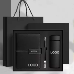 Essential A5 Notebook, 16GB USB, Metal Pen & 350ml 304 SS Water Bottle Gift Set with Box & Bag