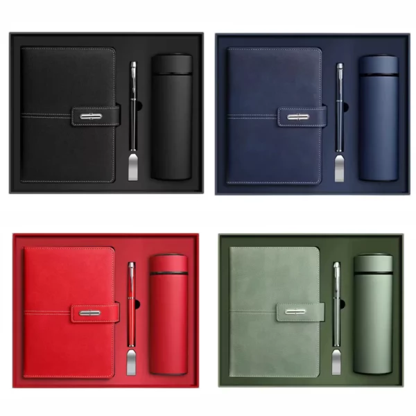 Essential A5 Notebook, 16GB USB, Metal Pen & 350ml 304 SS Water Bottle Gift Set with Box & Bag - Image 3