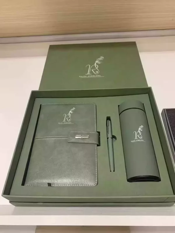 Essential A5 Notebook, 16GB USB, Metal Pen & 350ml 304 SS Water Bottle Gift Set with Box & Bag - Image 5
