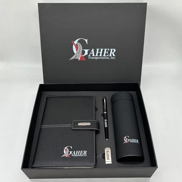 Essential A5 Notebook, 16GB USB, Metal Pen & 350ml 304 SS Water Bottle Gift Set with Box & Bag - Image 10