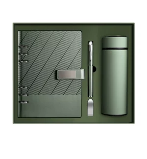 Versatile A5 Loose-Leaf Notebook, 16GB USB, Metal Pen & 304 SS Water Bottle Gift Set with Box & Bag