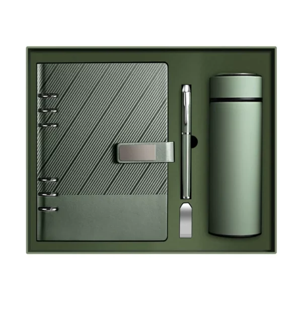 Versatile A5 Loose-Leaf Notebook, 16GB USB, Metal Pen & 304 SS Water Bottle Gift Set with Box & Bag