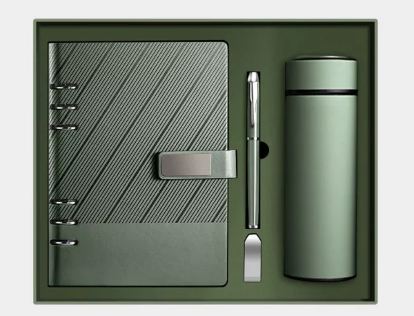 Versatile A5 Loose-Leaf Notebook, 16GB USB, Metal Pen & 304 SS Water Bottle Gift Set with Box & Bag - Image 5
