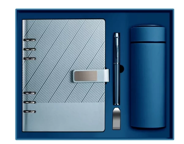 Versatile A5 Loose-Leaf Notebook, 16GB USB, Metal Pen & 304 SS Water Bottle Gift Set with Box & Bag - Image 3