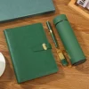 Executive A5 Notebook, PU & Metal Keychain, Metal Pen & 304 SS Water Bottle Gift Set with Box & Bag - Image 3