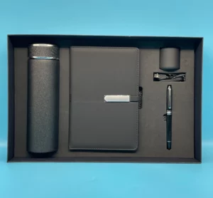 Versatile Vacuum Cup, A5 Notebook, Mini Speaker & Metal Pen Gift Set with Box & Bag