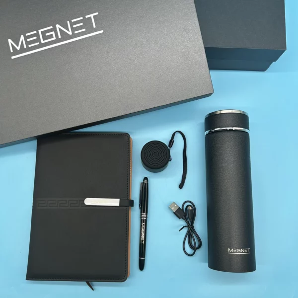 Versatile Vacuum Cup, A5 Notebook, Mini Speaker & Metal Pen Gift Set with Box & Bag - Image 6