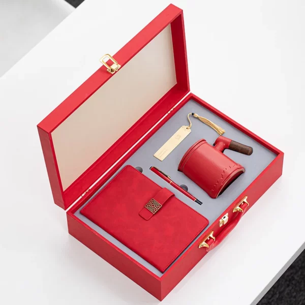 Elegant A5 Notebook, Metal Bookmark, Metal Pen & Tea Mug Gift Box Set - Image 3