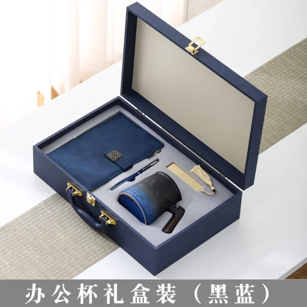Elegant A5 Notebook, Metal Bookmark, Metal Pen & Tea Mug Gift Box Set - Image 6
