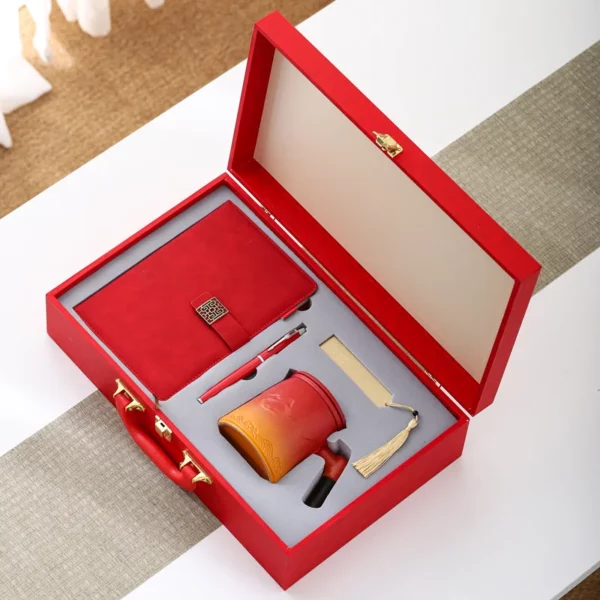 Elegant A5 Notebook, Metal Bookmark, Metal Pen & Tea Mug Gift Box Set - Image 7