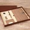 Professional A5 Notebook, Card Holder, PU & Metal Keychain & Metal Pen Gift Set with Box & Bag - Image 3