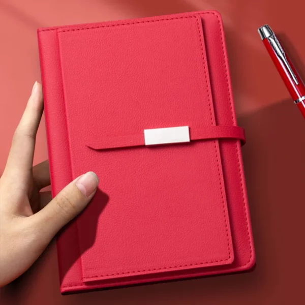 Professional A5 Notebook, Card Holder, PU & Metal Keychain & Metal Pen Gift Set with Box & Bag - Image 4