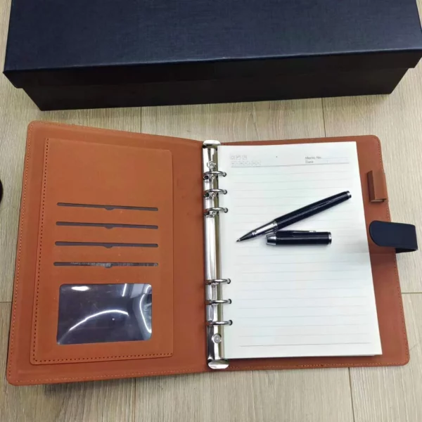 Premium 304 SS Water Bottle, A5 Notebook, PU & Metal Card Holder & Metal Pen Gift Box Set - Image 6
