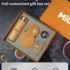 Luxury Wood Smart Bottle (Temp Display), 3D Logo Wireless Charger, Keychain & Pen Executive Gift Set with Box & Bag - Image 3