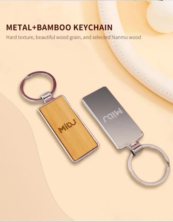 Luxury Wood Smart Bottle (Temp Display), 3D Logo Wireless Charger, Keychain & Pen Executive Gift Set with Box & Bag - Image 8