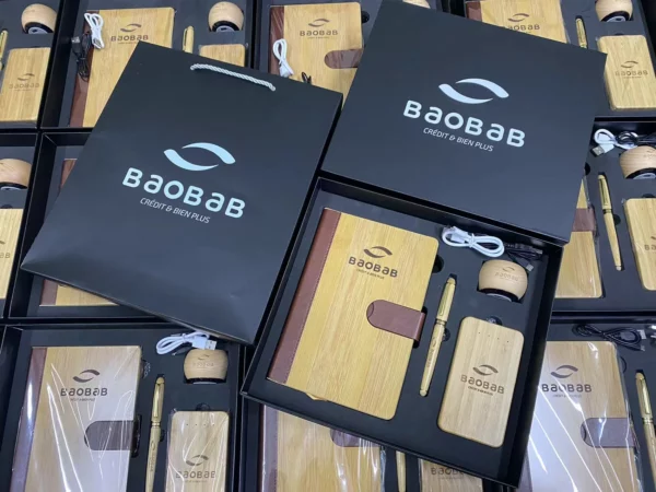 Eco-Chic Wood A5 Notebook, Pen, Wireless Speaker & 5000mAh Power Bank Tech Gift Set with Box & Bag - Image 6
