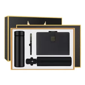 Everyday Essentials Gift Set: 304 SS Water Bottle, Metal Pen, Umbrella & A5 Notebook with Box & Bag