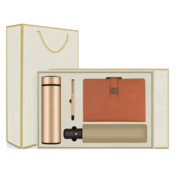 Everyday Essentials Gift Set: 304 SS Water Bottle, Metal Pen, Umbrella & A5 Notebook with Box & Bag - Image 2