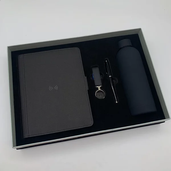 Executive 80000mAh Power Bank Notebook (Wireless Charger), 16GB USB, Metal Pen & Bottle Tech Gift Set with Box & Bag - Image 2